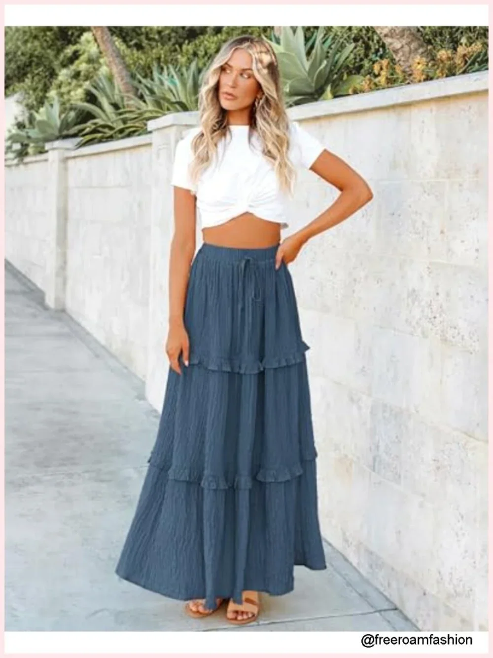 Elegant High Waist Flared A-Line Midi Skirt for Wedding Guest